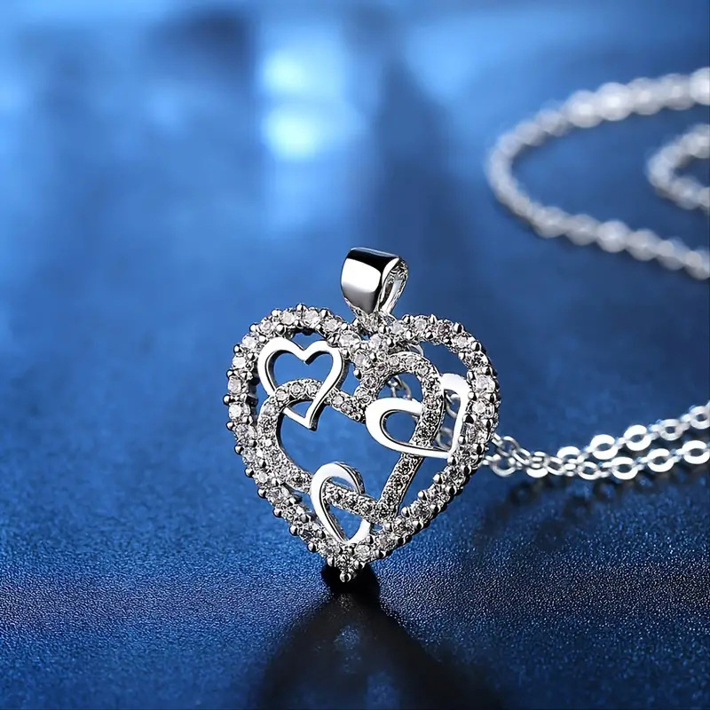 TEMU Collier en argent S925, bijoux populaires, vente en forte demande, collier de Noël , collier créatif pour femmes avec pendentif , micro