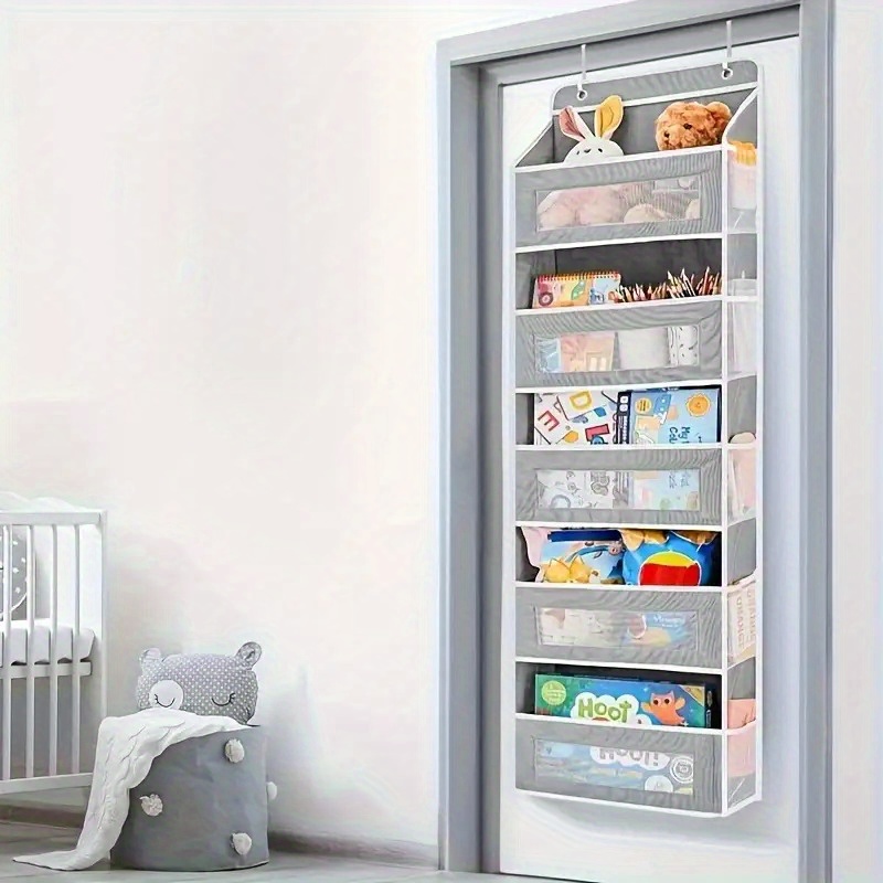 5-Tier Hanging Storage Rack for Behind Doors - Supports Up to 19.96Kg, Sturdy And Durable, No Drilling Required, Anti-Tip Design, Versatile Plastic Storage Box, Ideal for Bedrooms, Bathrooms, Kids' Rooms, Closets, And Kitchens