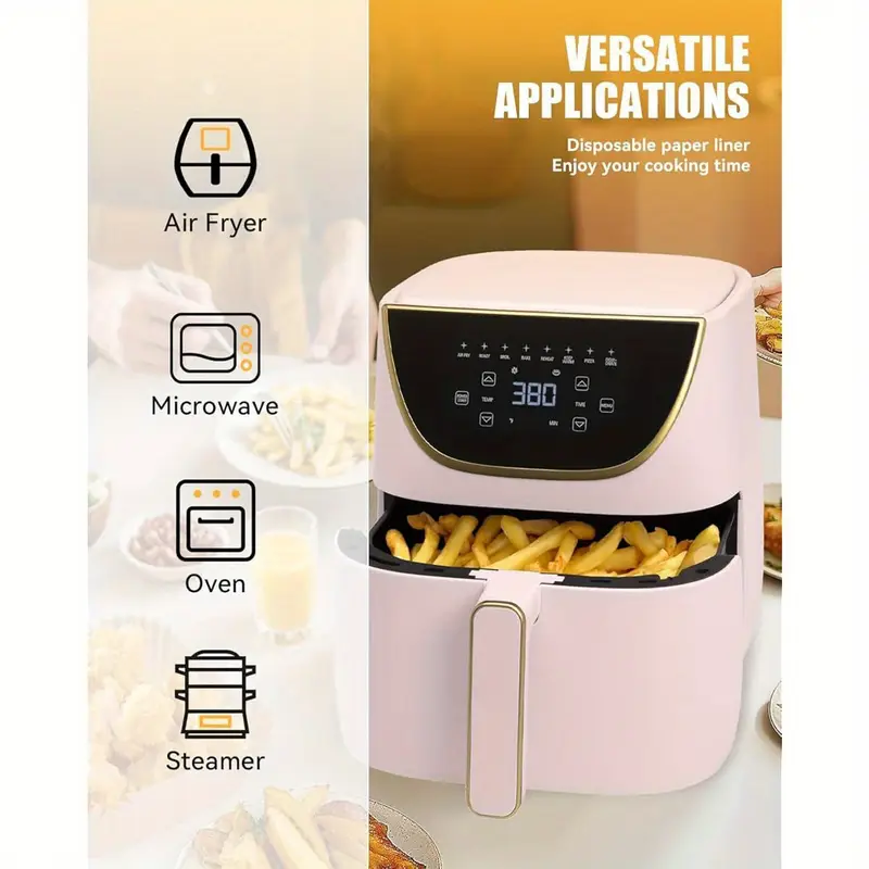 130pcs nonstick air fryer liners for 6-quart & 8-inch fryer - food grade disposable parchment paper baking inserts, bleach-free, easy , chicken, fries, and more, air fryer accessories, kitchen essentials, modern kitchenware, durable kitchen item, oven & counter use, eliminates chewing & delays & shrinks out nonstick and most porcelain and copper films.best for wife or mother. .best deal-as for mother s week/women friendship Product details 0