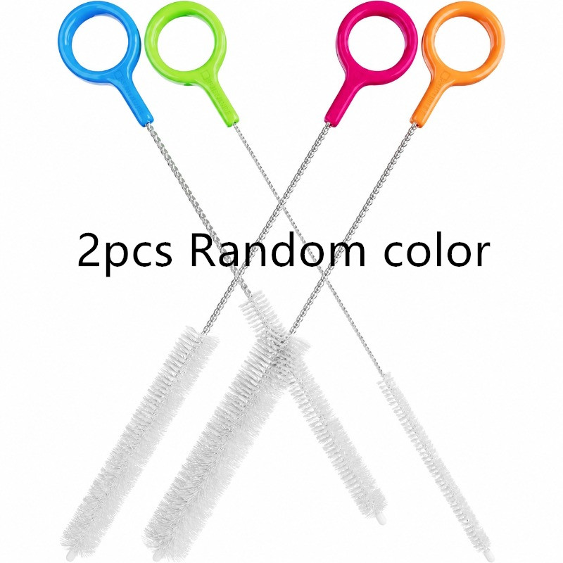 TEMU 2pcs Random Color Heavy-duty Cleaning Brush, Ultra Long Straw Cleaning Brush, Suitable For Metal And Plastic, Reusable Straw, Hard Bristles,