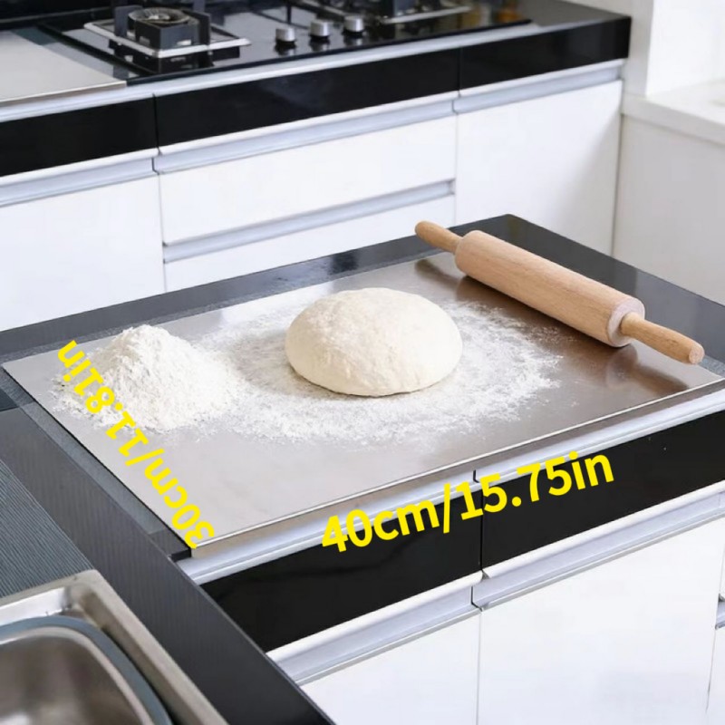 TEMU 2026 New Double-sided Stainless Steel Cutting Board - Steel, Multi-specification Durable And Hygienic, Dishwasher Safe, Suitable For Cutting