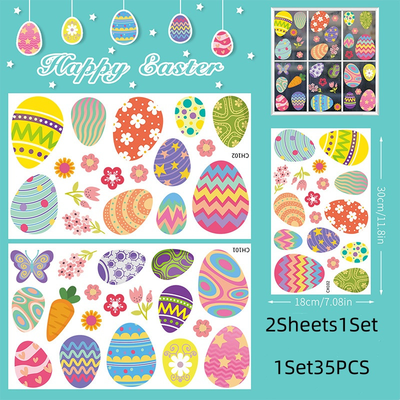   window clings 9 sheets no power needed featherless   easter party decorations supplies details 4