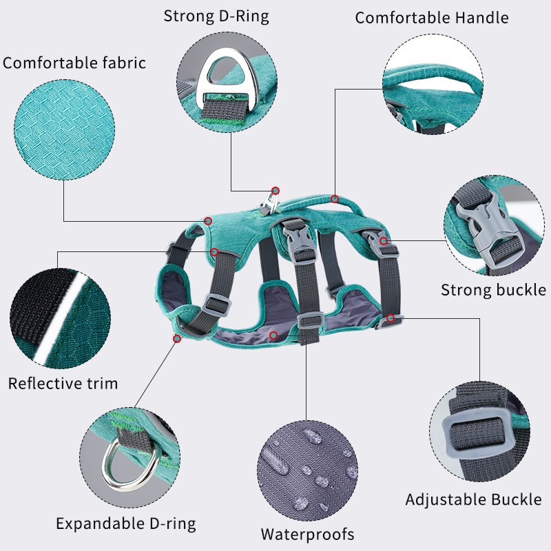 Comfortable Adjustable Dog Chest Harness with Quick-Release Buckles