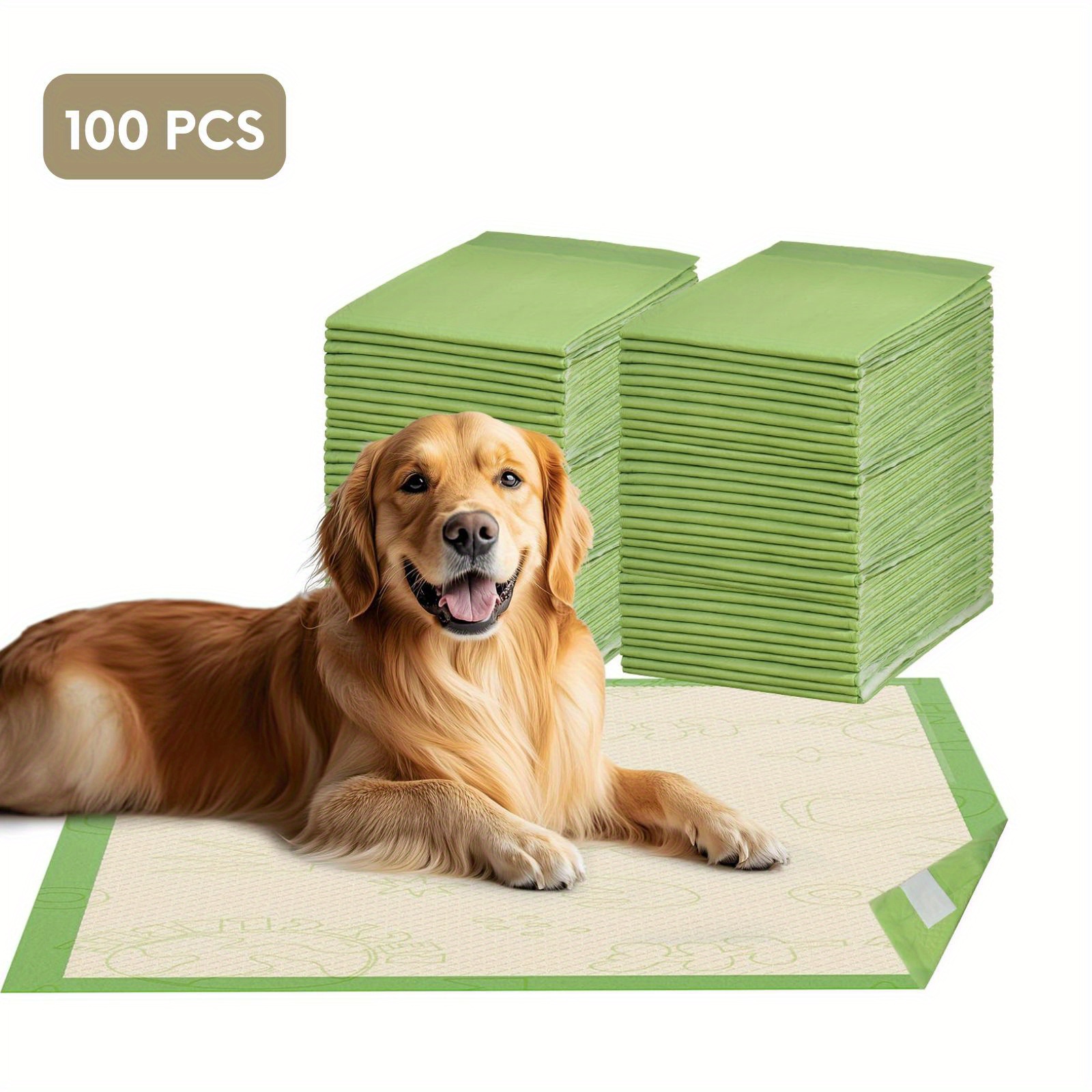 Heavy-duty Dog Pee Pads 24"x24" - 6-layer , 50/ 100/ 200/ 300/ 400 Count Extra Large Absorbent Pads | Leak-proof & Odor-locking For Puppies, Cats, Rabbits