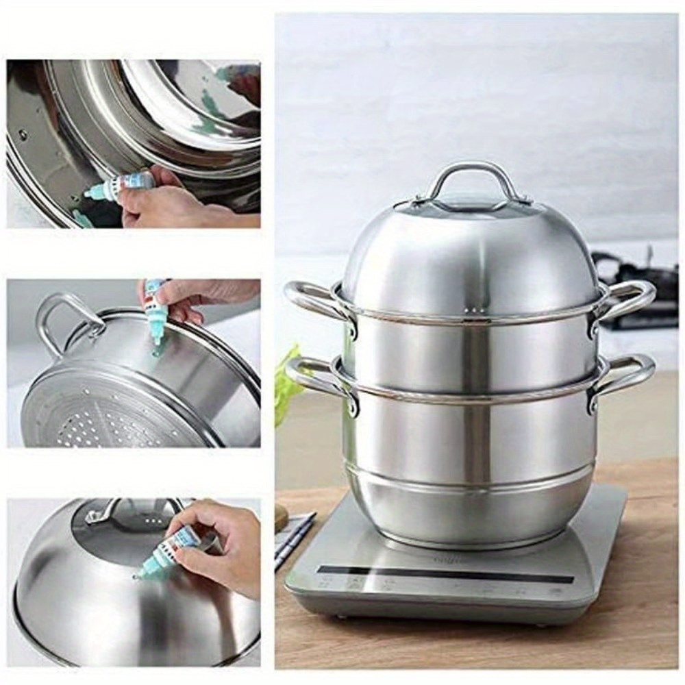 versatile stainless steel steamer set with non stick cooker tempered glass lid ventilation   home kitchens multi layer composite bottom details 0