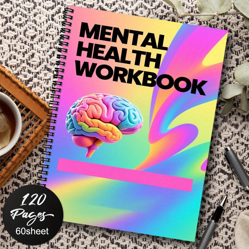 TEMU 1pc Of A Mental Health Diary Workbook, A Humorous Spiral Notebook, An Anxiety Management Planner, A Self-, And A Relaxation Workbook For Adults,