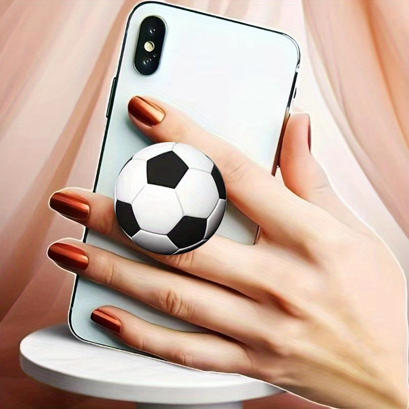 TEMU Support de téléphone de bureau universel 1 pièce à motif de ballon de football pour les de foot, support de voyage compact, portable et pliable,