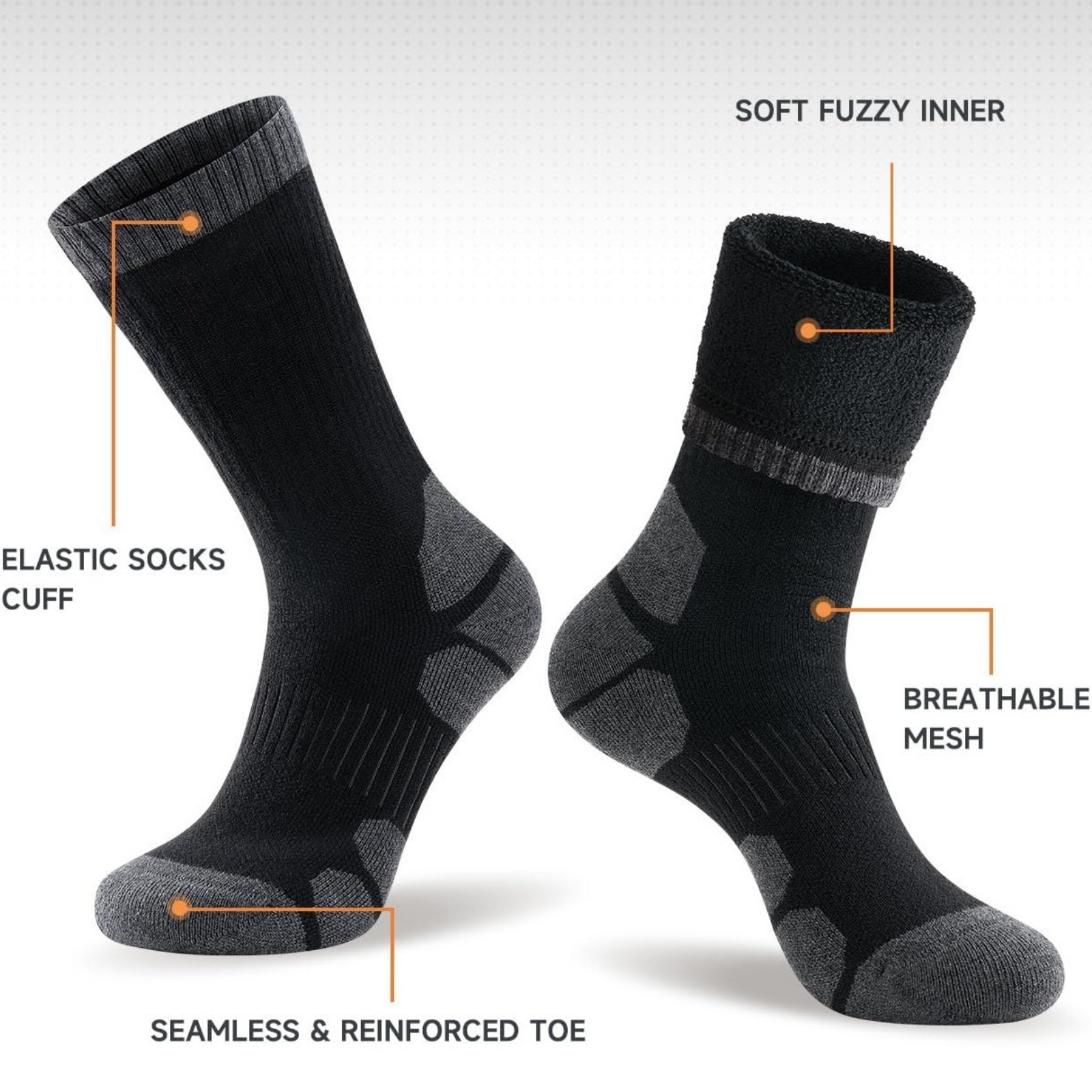 3 Pairs Men's Merino Wool Socks for Winter Activities