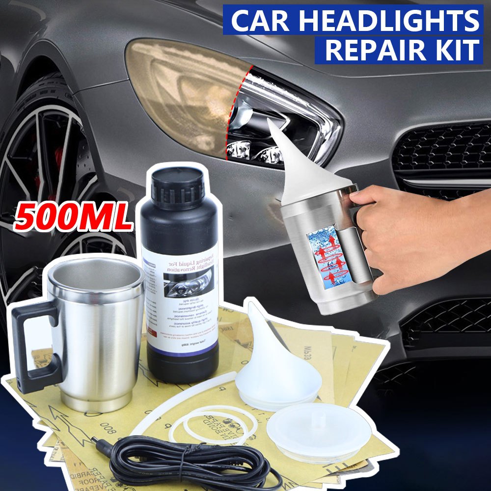 500ml headlight restoration polish kit car headlight polish repair renovation kit with   repair liquid for repair headlight yellowing   oxidation scrashes