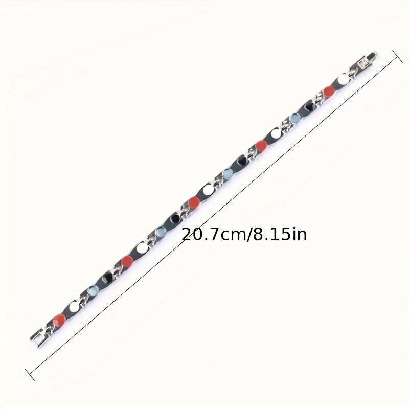 Titanium Water Droplet Bracelet Unisex Adjustable Red Enamel Beads
