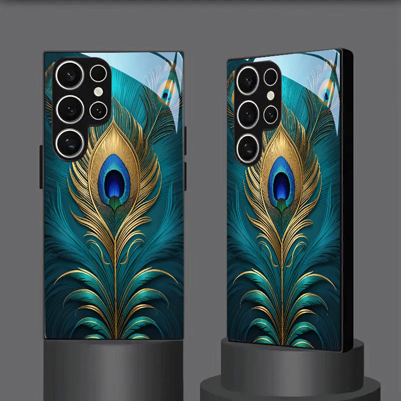 TEMU Phone Case - A Dreamlike Patterned Tempered Glass Phone Case For S26ultra, S26plus, S26, S25fe, S25ultra, S25plus, S25+, S24, S23, S22, S21, S20