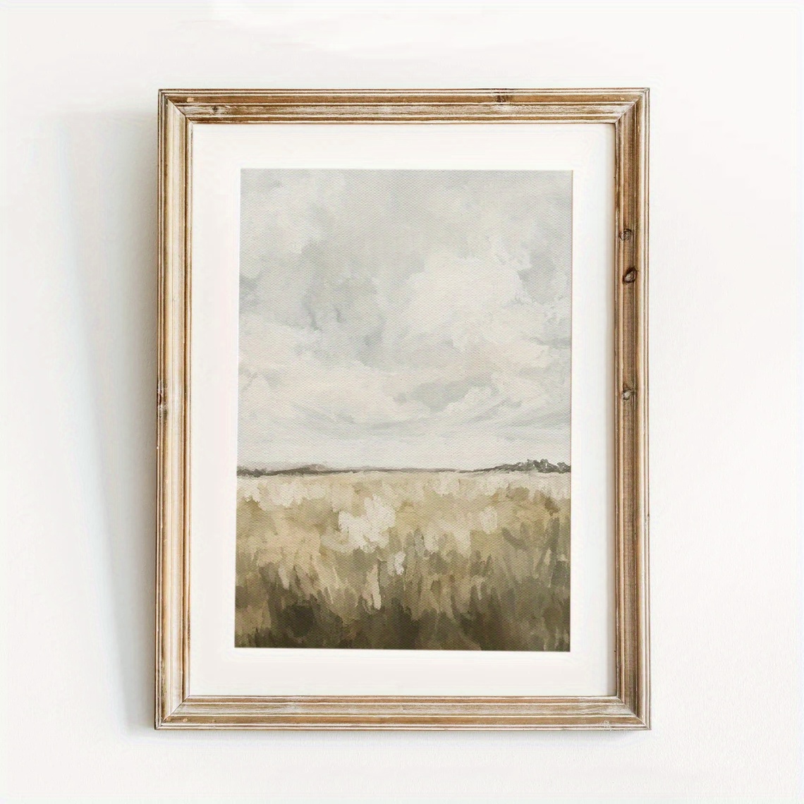 TEMU Decoración de pared 2D, 2D , 1 pieza, un elegante póster que una pintura al óleo en neutros, que una de pradera de otoño en , para decorar una o