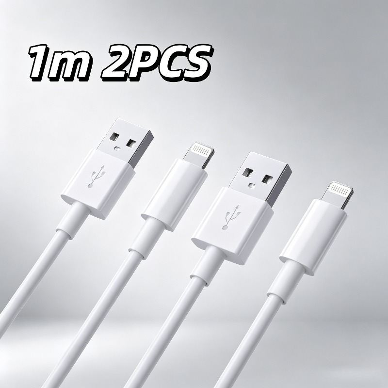 TEMU 2 Packs Usb To Lightning Charging Cables, Compatible With Iphone 14 14 Pro Max 13 12 11 X Xs Xr Ipad, Portable Charger Cord For Travel Use
