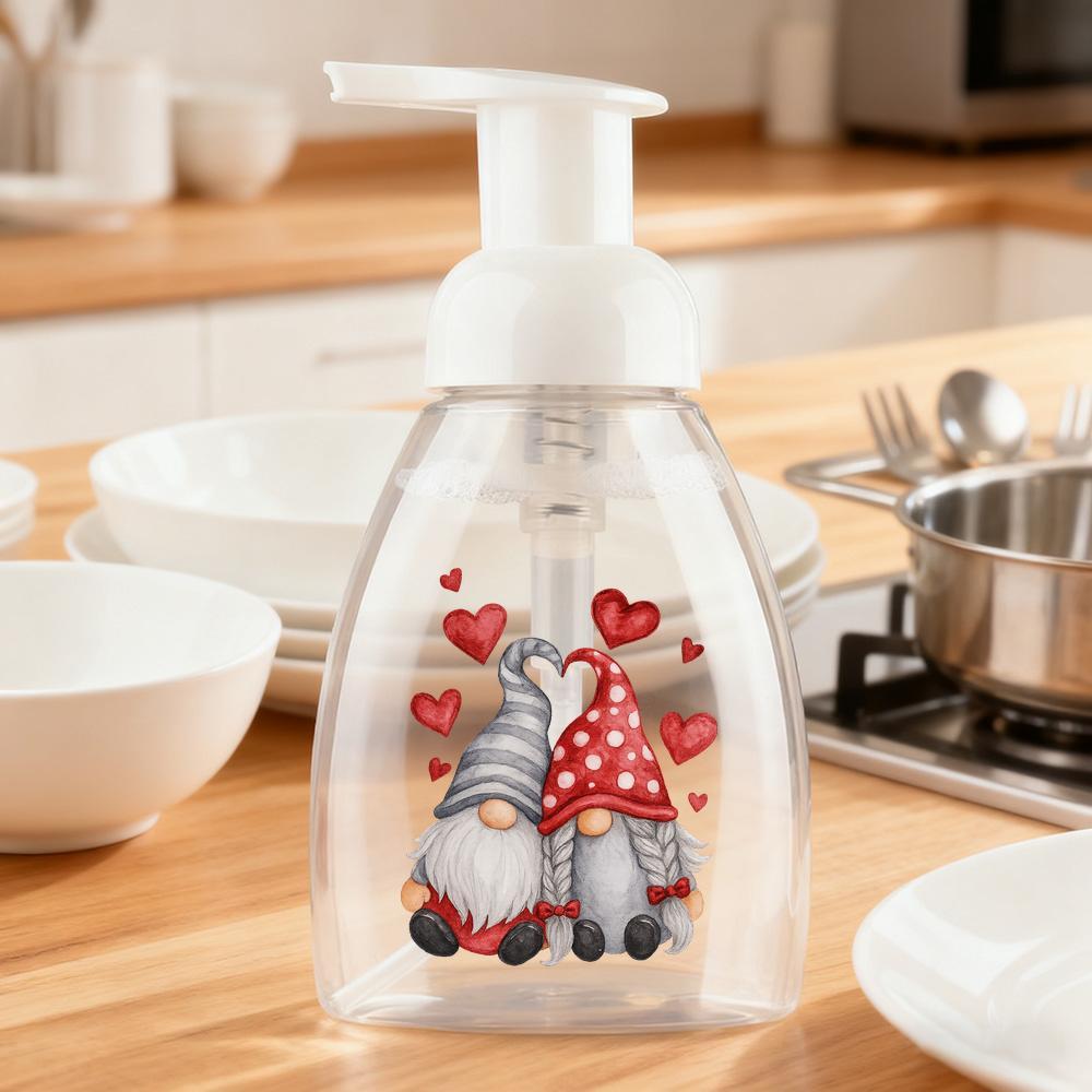 TEMU A Reusable Squeeze Bottle Featuring A Gnome Design With A , This Decorative Foaming Soap Dispenser Of Plastic And Is Suitable For Bathroom And