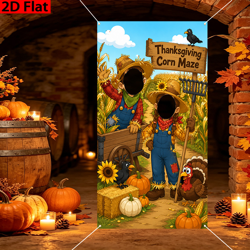 TEMU 2d Party Photobooth Props. 1pc Design Thanksgiving Photobooth Props. Suitable For . Garden Room Decoration. And Autumn Theme Decoration.