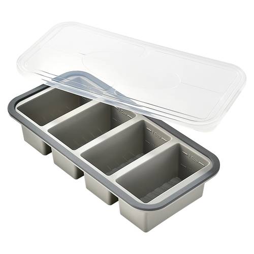 large capacity square food storage container with household large rectangular ice tray mold freezer box mold divided silicone refrigerator fresh keeping box for baking