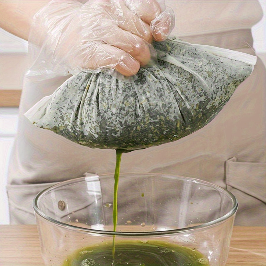 TEMU 3-pack Mesh Nylon Bags With Drawstring Closure, Sizes- Kitchen Strainer Milk, Soy, Yogurt, Tea, Coffee, - Elegant Design, Food Prep Translucent Design Reusable