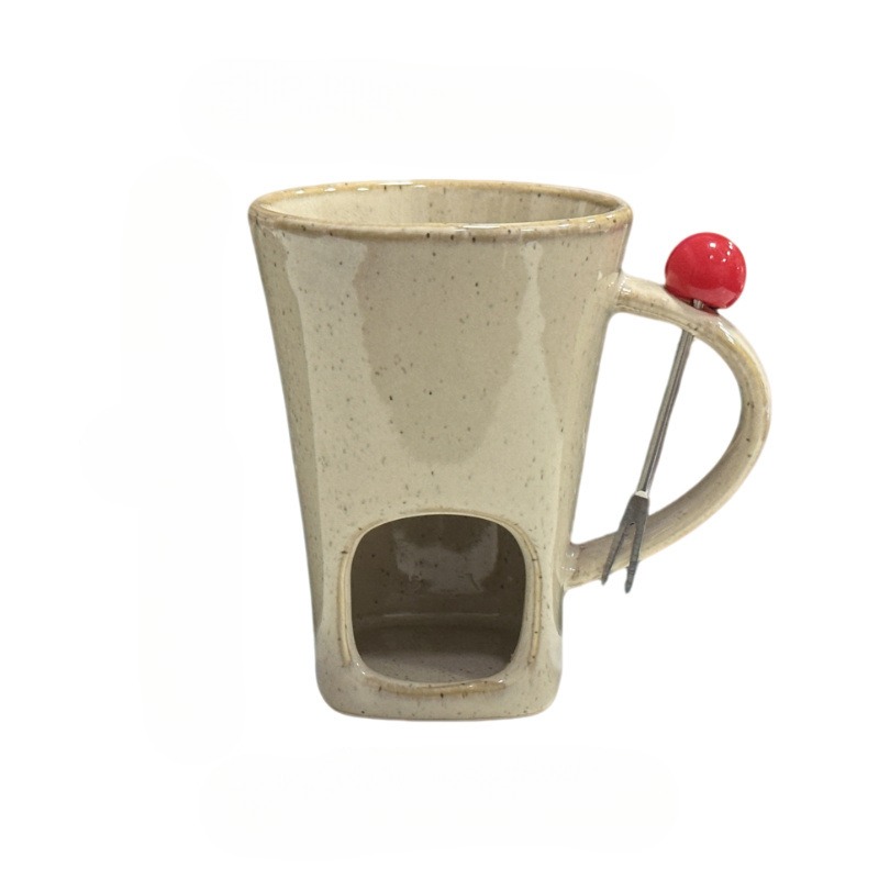 TEMU Set de 1 pot à le chocolat en céramique pour cuisine maison et restaurant, tasse chauffante à fromage avec , convient pour les activités de , ,