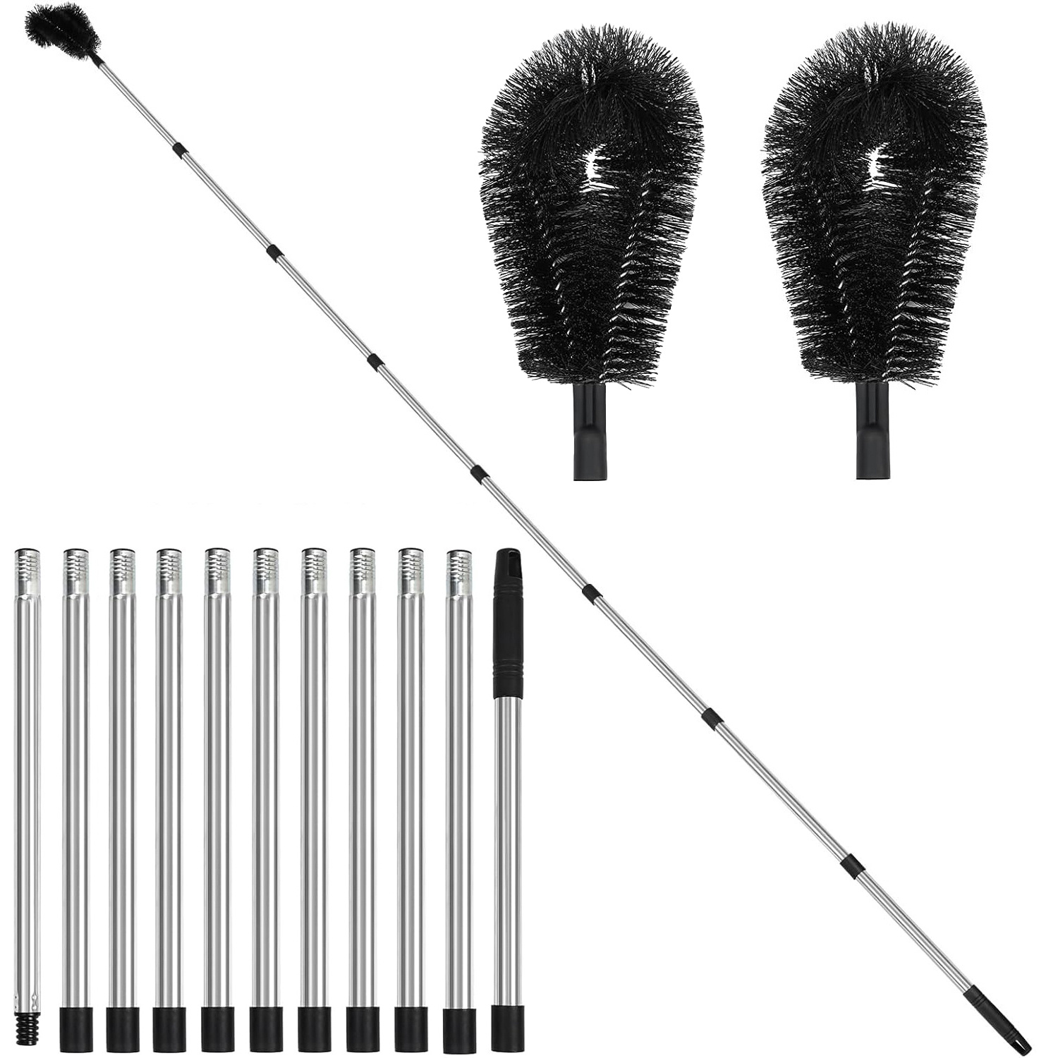 TEMU Kit Premium per la Pulizia delle Grondaie 2025 - Telescopico Extra con Protezione da , Spazzola per la Pulizia delle Foglie dal e Attacco per