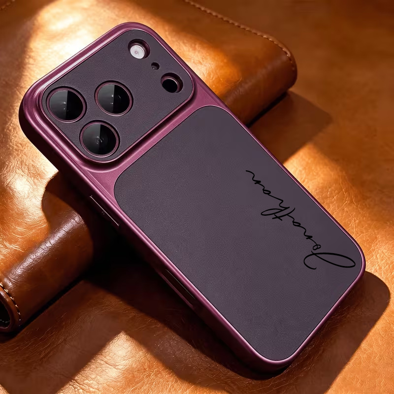 TEMU Phone Case - New Leather Texture Luxury Phone Case, Suitable For Iphone 18promax 18pro, Diy Custom Name And Text