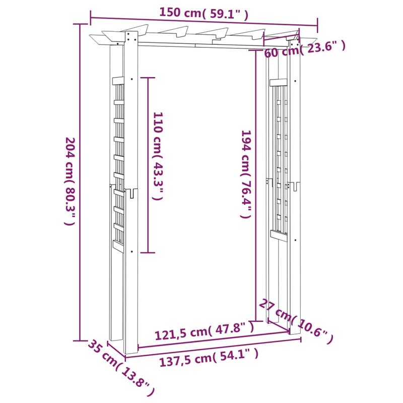   Arch Impregnated 150×60×204 Cm | Climbing Frame for Outdoor   | Decorative Horticultural Flower Arch for Home | Wooden Support Arch for Garden Flowers | Arch Matching   Plants, Rose Plant, Plants Flowers, Intricate Floral, Plant Support, Handcrafted Arch, Natural  , Gently Curved Design,   And  , Patio Decor