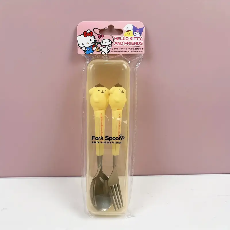 cute black cat and cartoon spoon and fork set stainless steel kitchenware 2pcs set suitable for restaurants and food trucks Product details 6