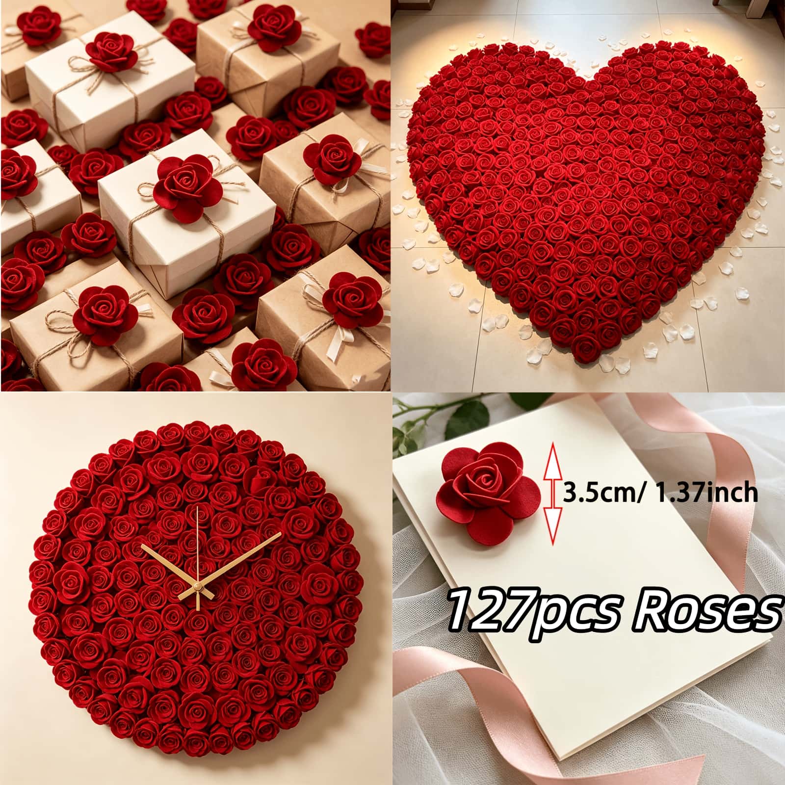 TEMU 127 pezzi di di artificiali per San, di in schiuma di simulazione, per decorazioni di matrimoni e bouquet a per decorazioni nuziali domestiche,