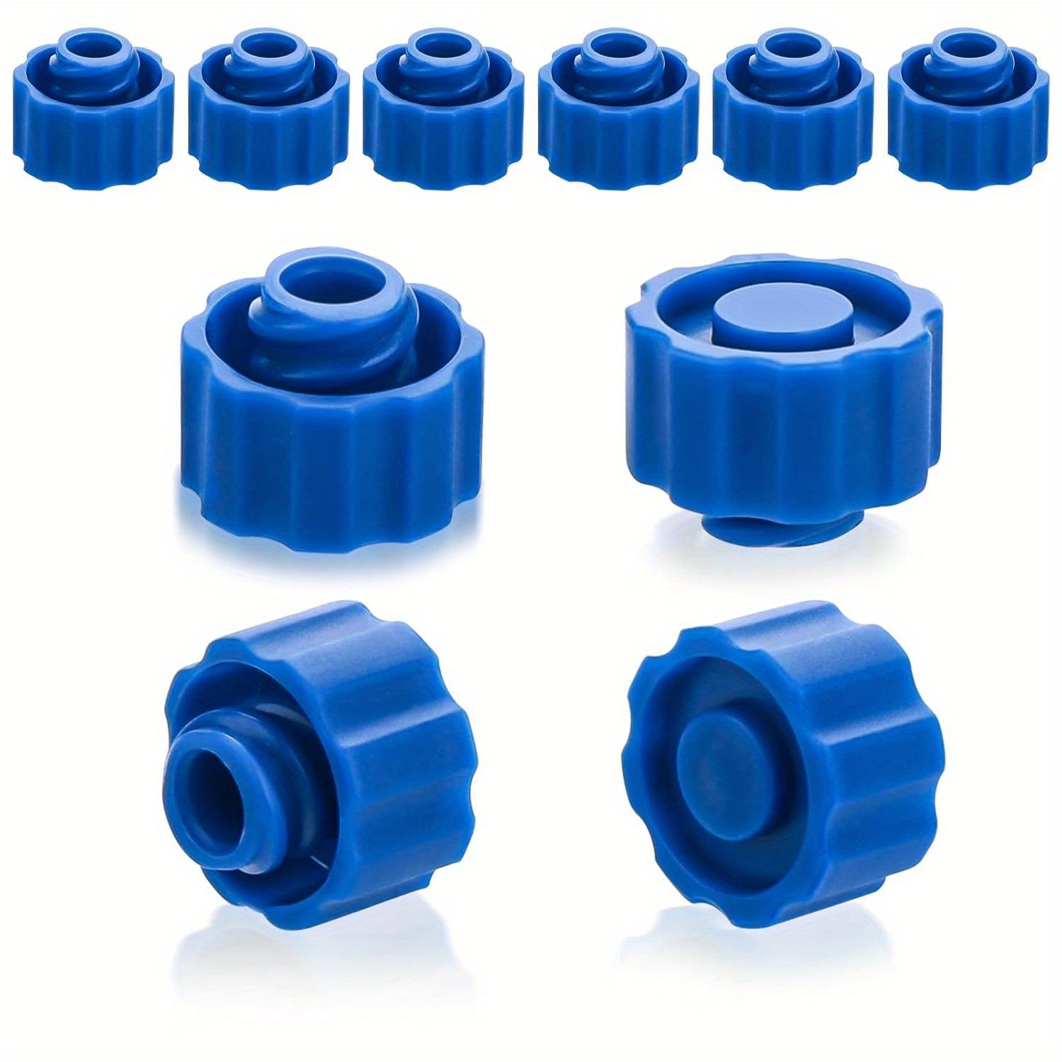 50pcs Blue Luer Lock Syringe Caps - Durable Plastic Needle Tip Caps With Secure Locking Mechanism For Feeding Tubes, Lab & Medical Use, Needle Cap Storage | Standard | Bulk Cap Pack