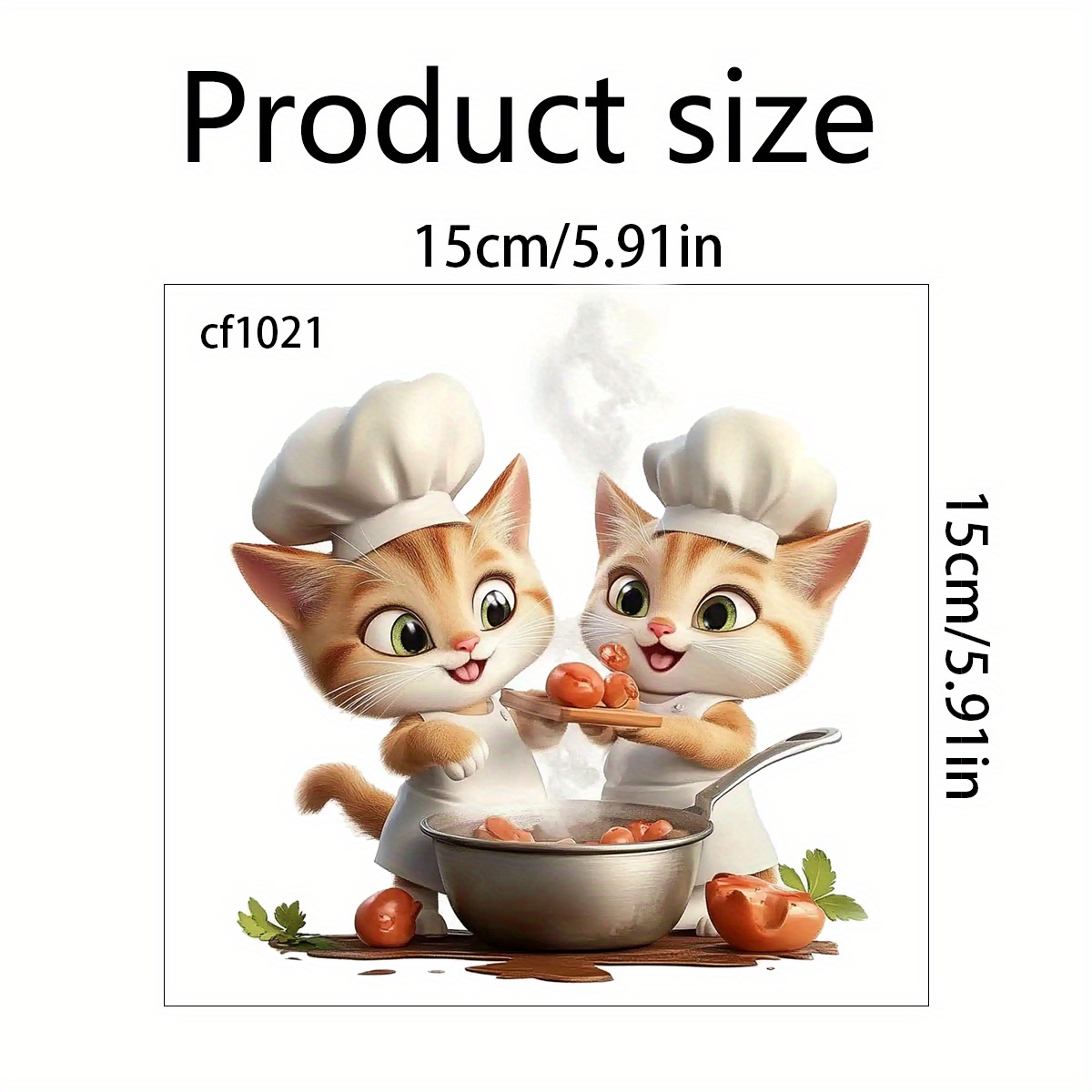 fun couple kitten kitchen cooking hand painted kitchen wall Temu - Main Image