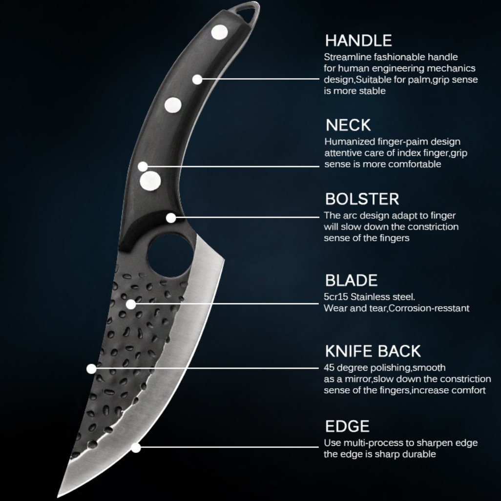 2/4pcs sharp chef meat fruit bbq knife perfect gift for family travel anti-stick ergonomic handle multipurpose stainless steel   knife   gadgets Product details 7