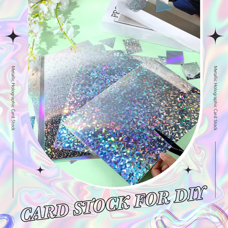40 sheets metallic holographic card stock shiny glitter - Temu Mauritius 40 sheets metallic holographic card stock shiny glitter - Temu Mauritius