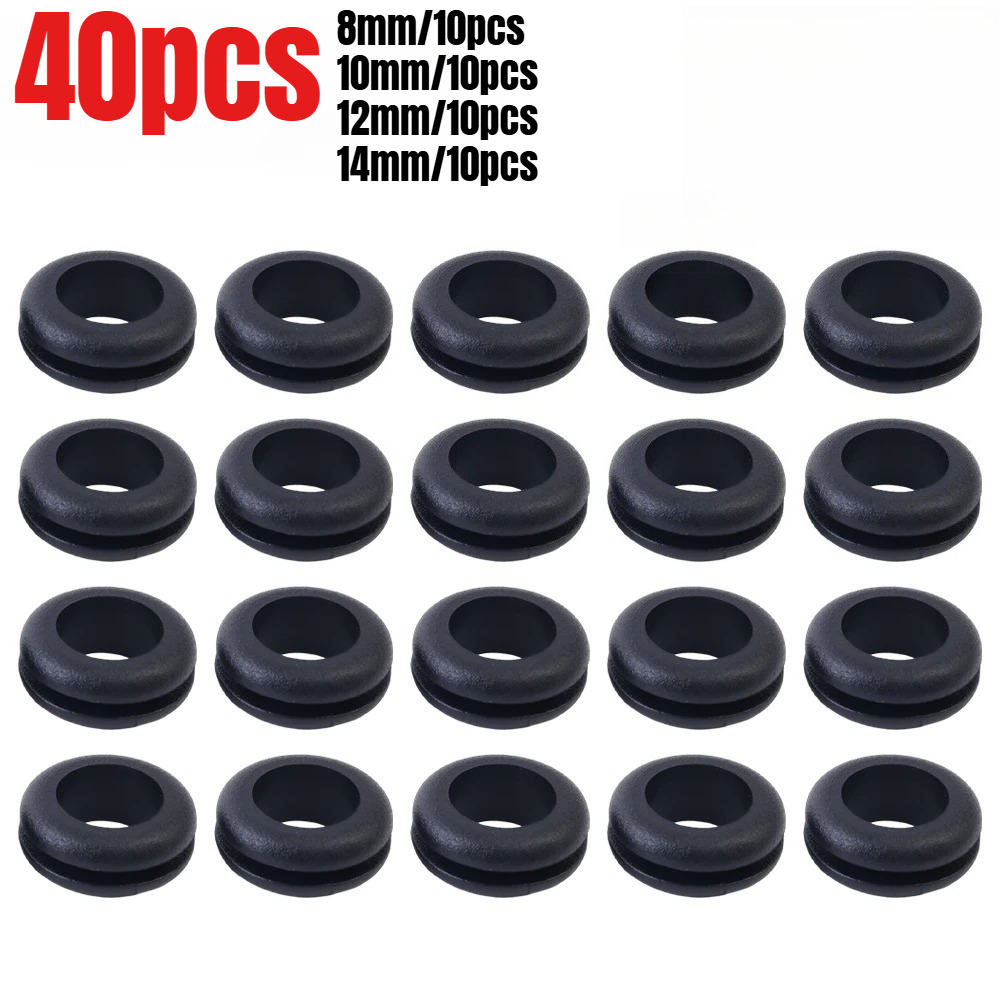 TEMU Kit combiné de 40 bobines de protection à joints toriques - Noir, taille 8MM-14mm, joint d'étanchéité double face, outil de protection de trou