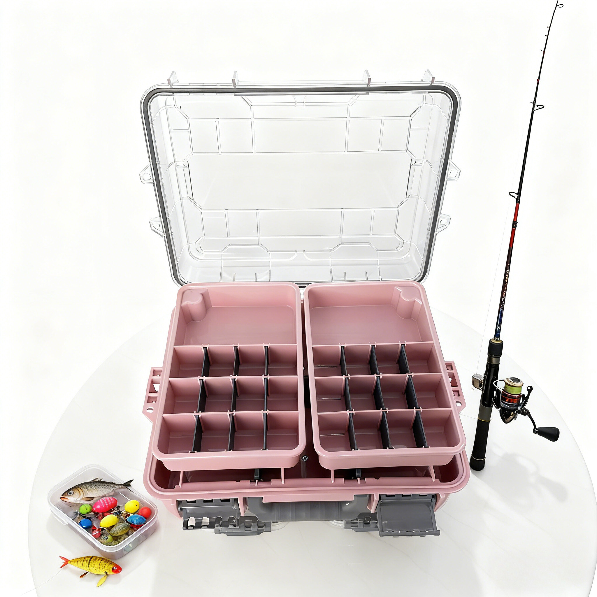 all pink tackle box Fishing Fishing Bucket with Rod Holder Fishing Tackle Storage Multifunctional Outdoor Fishing Box Fishing Tools Multi-Functional Live Fish Bait Bucket (Blue, 12L) (White 12L) (Pink 12L) : Sports & Offering tremendous flexibility and storage space Stalwart 14 in. L x