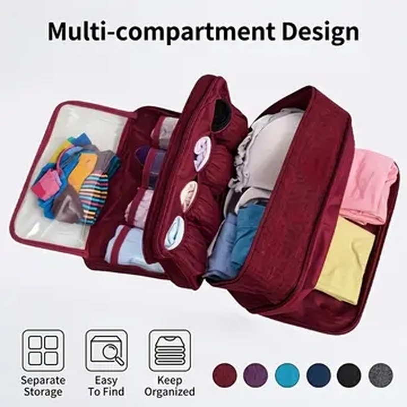 TEMU Portable Travel Underwear Storage Bag, Lightweight Zippered Organizer Pouch, Multi-functional Storage Bag, Suitable For Bras, Socks, And