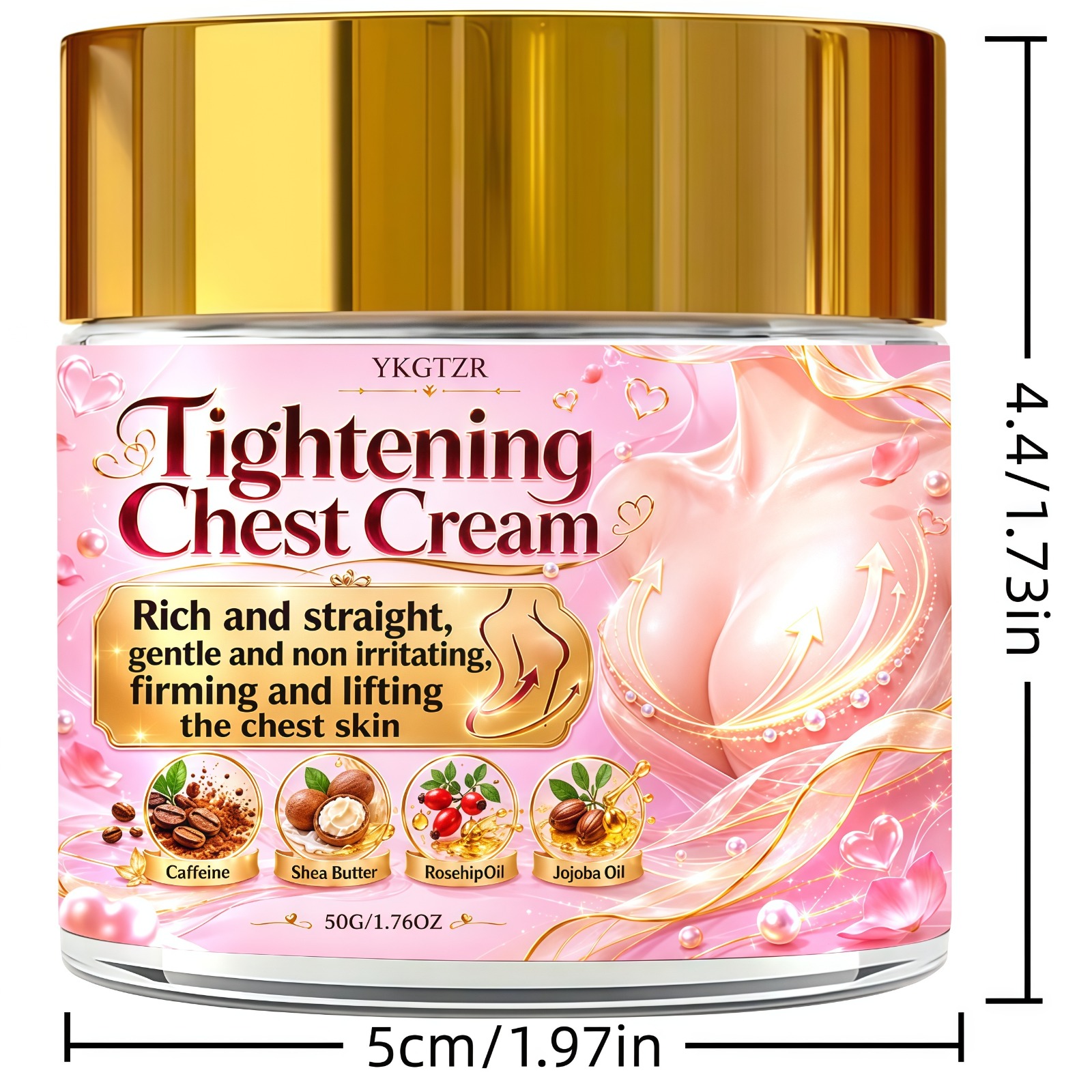 50Gbreast Tightening Cream, Containing Jojoba Oil, Honey, Caffeine, Shea Butter, And Vitamin E, Deeply Moisturizes And Tightens The Skin, Lifts And Tightens The Breasts, Making Them Look Younger And Full of Feminine Charm