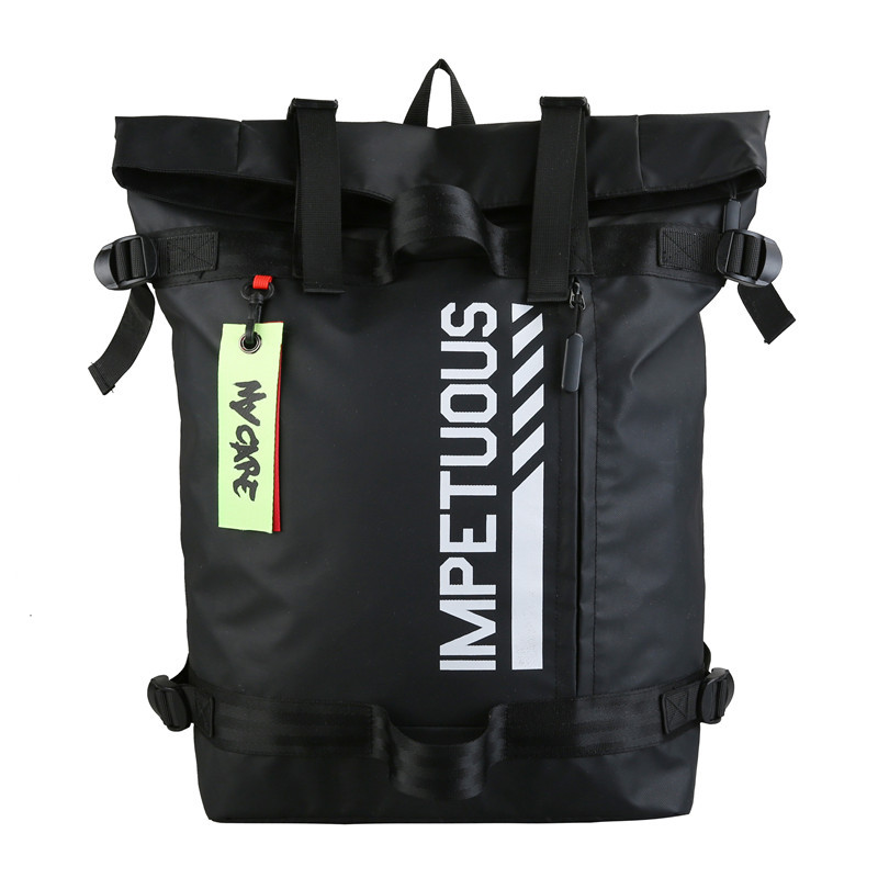 Image of Trendy Roll Top Backpackn Fashion Casual Travel Backpack With Logo Student School Bag Customization