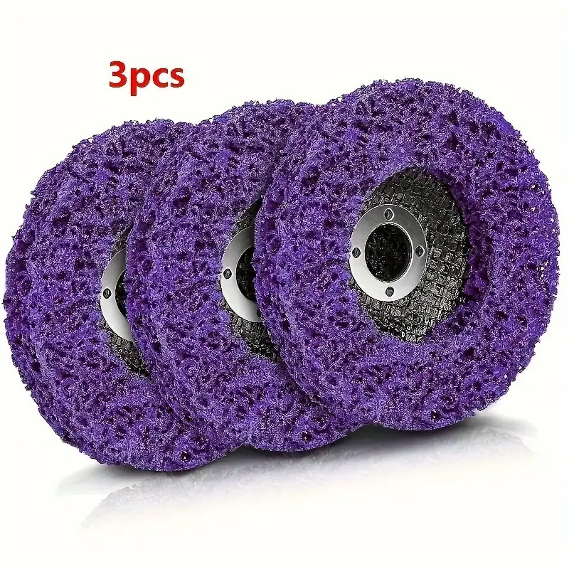 3pcs/5pcs Purple Strip Discs Rust Remover Wheel For Angle Grinders Clean And Remove Paint, Coating, Rust And Oxidation For Fiberglass Work