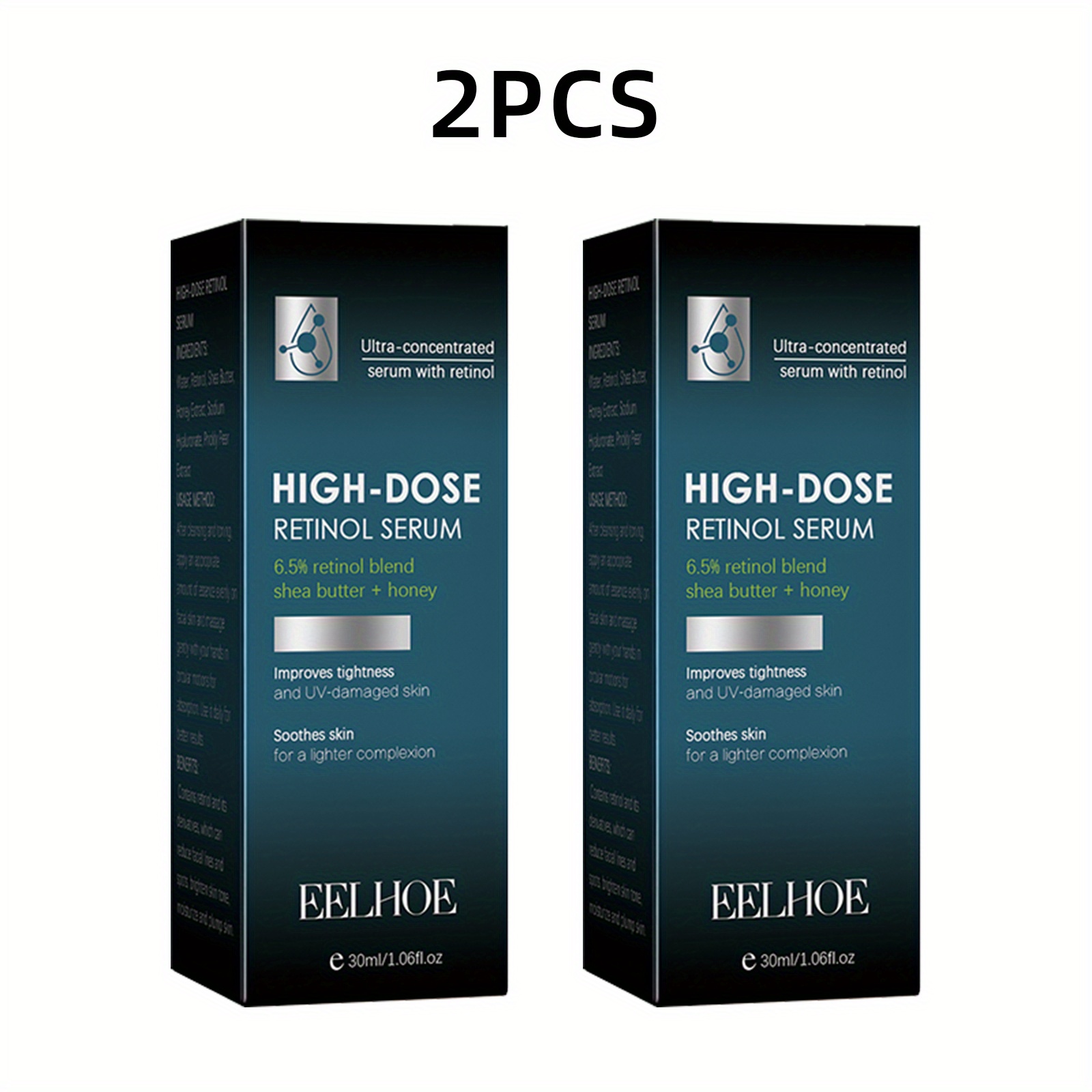 Image of 2pcs, 30ml*2 High-dose Retinol Serum, Each 1.01oz, Moisturizing Facial With Keto Acid, Alcohol-free, Fragrance-free, Glycerin-rich, Suitable For Types, Care