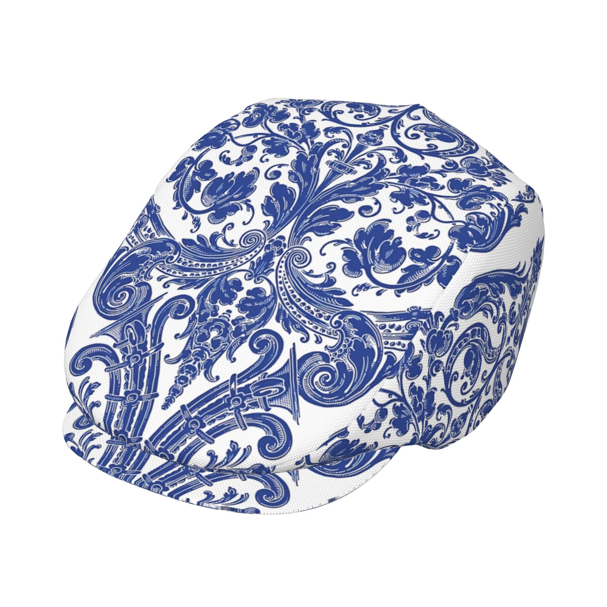 TEMU Boina para hombre con de azules y blancas, poliéster, ajustable, estilo newsboy, gorra de taxista, estilo Gatsby, gorra para conducir, gorra de