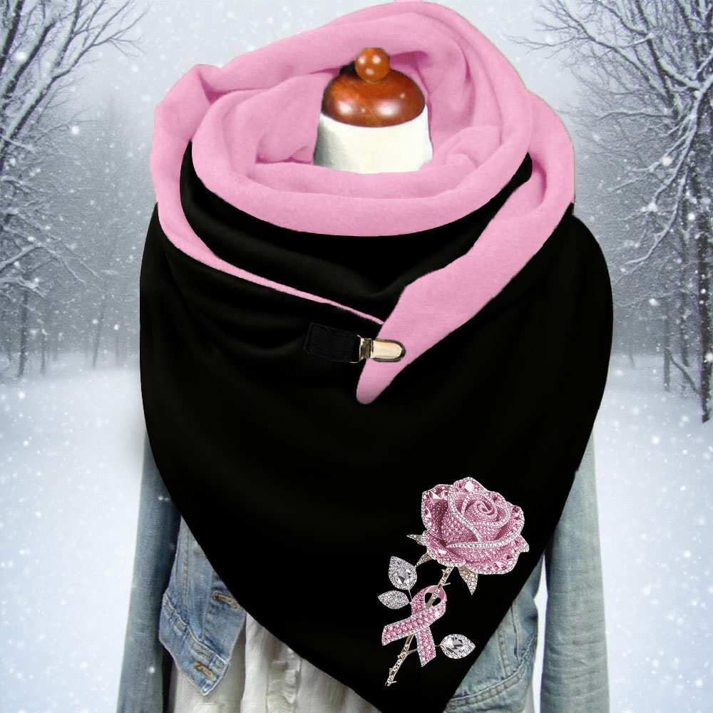 TEMU Rose Autumn And Winter Warm Versatile Fashion Scarf For Daily Wear
