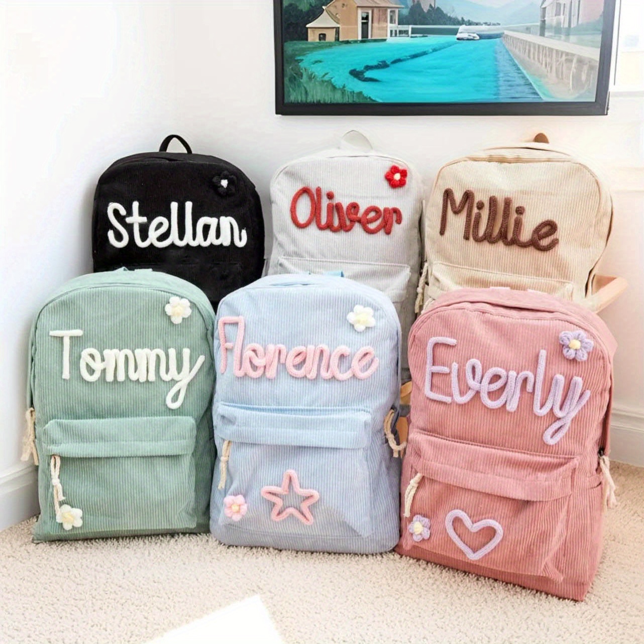 Zaino personalizzato con nome, borsa scolastica personalizzata, borsa per libri con monogramma, regalo di compleanno per studenti_voghion.com