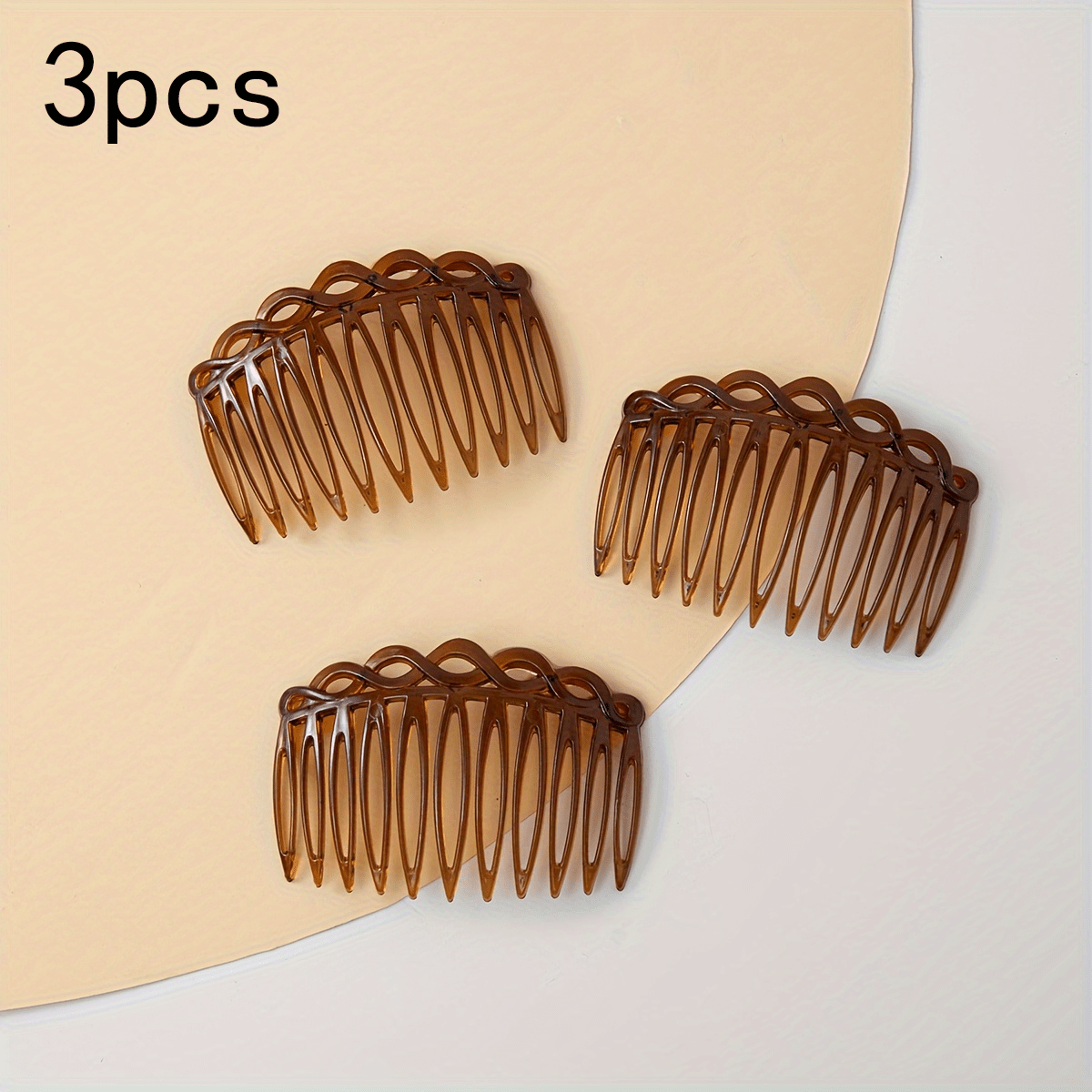 3pcs Plastic Hair Side Comb Retro Twist Braid French Hairpin Comb Women's Hair Additions