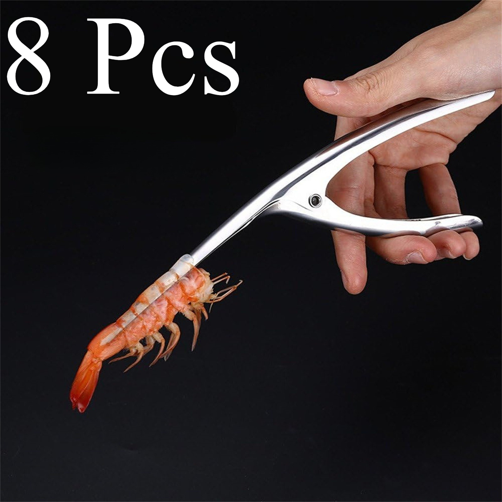 TEMU 8pcs Stainless Steel Shrimp Peeler, Kitchen Shrimp Peeler, Shrimp Sheller, Seafood Sheller, Shrimp Back Opening Tool, Seafood Sheller, Suitable