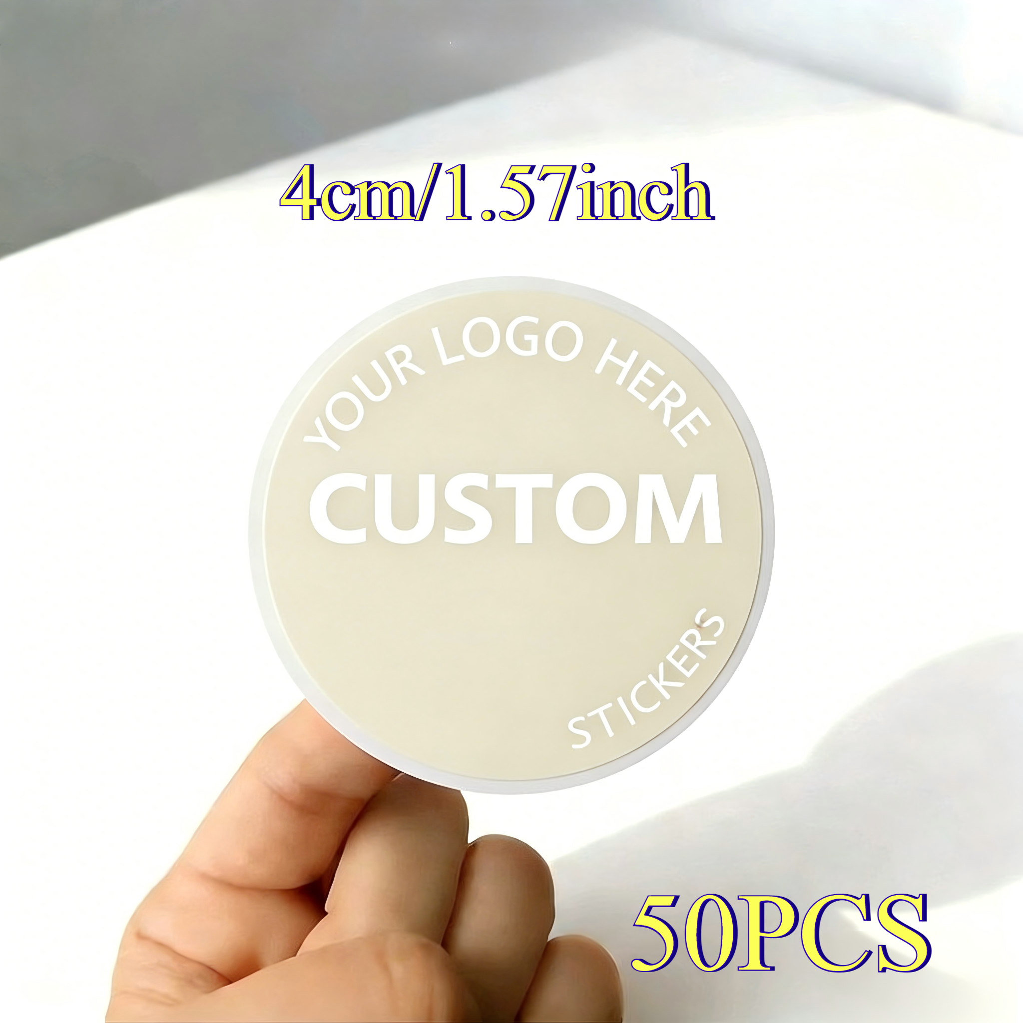 TEMU 50/100/200/300pcs Personalized Custom 3/4/5/6/7/8/9/10cm High-quality Stickers, Square And Round Sticker Labels, Gift Sealing Stickers,