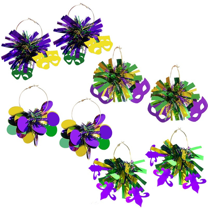 

Exaggerated Large Earrings Featuring Carnival-themed , And Parties, Ideal For Women's Holiday Accessories.