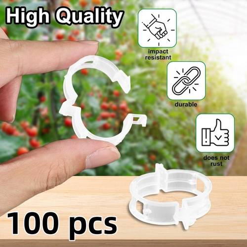 100 200pcs vine plant support clips for home gardening cucumber pumpkin grape tomato and other vegetable fruit climbing brackets 1 inch durable plastic tomato clips white traceless garden ties fruit and flower