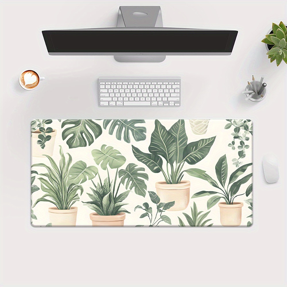 TEMU Mousepad For Green Plant Design, Gaming Additions For Keyboard, Office Computer Laptop Desk Mat, Rubber Non-slip Office Mouse Pad