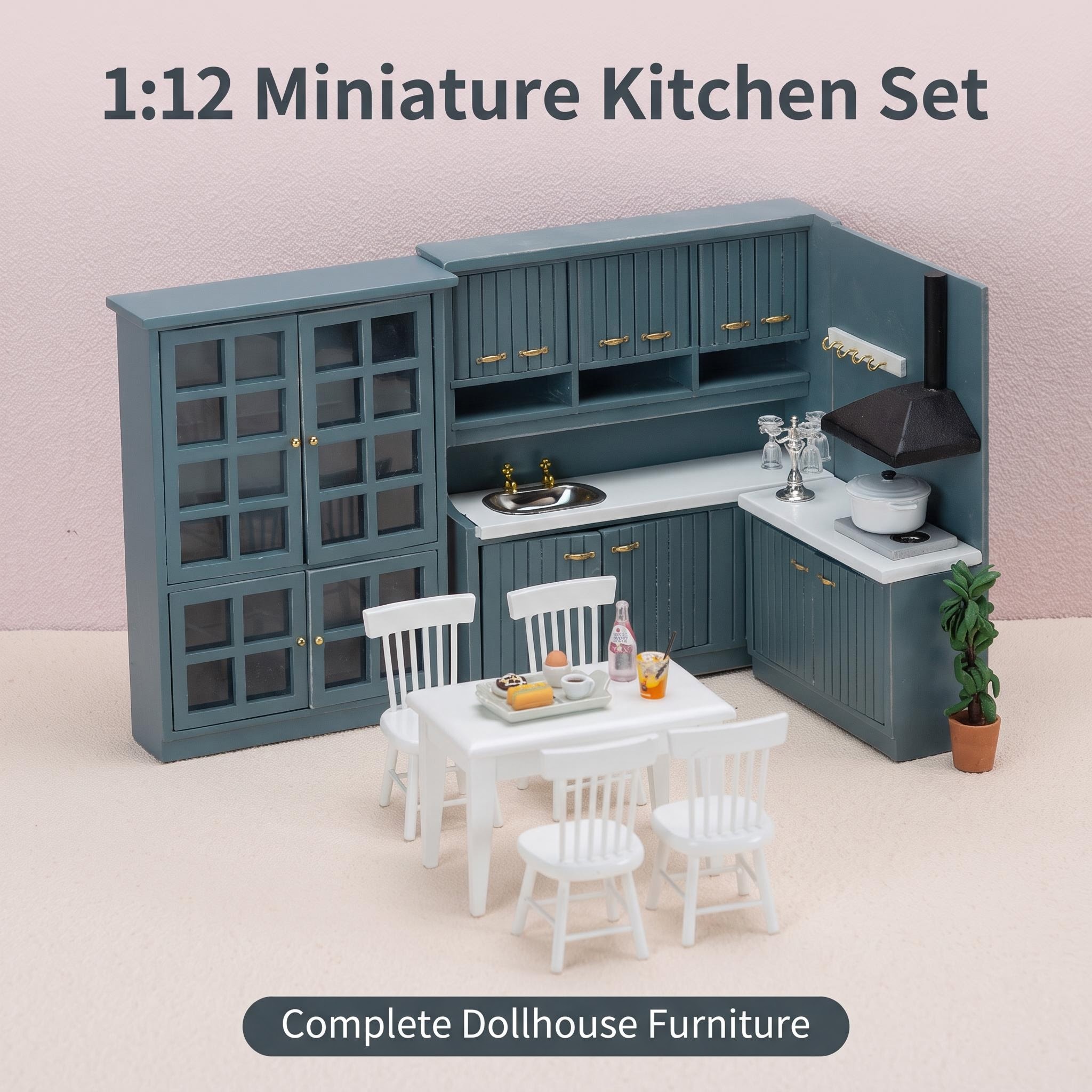 1:12 Scale Miniature Simulated Kitchen Furniture Set