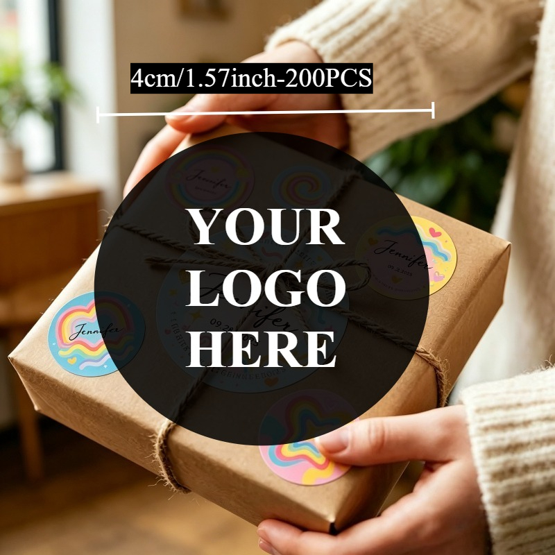 TEMU Custom Photo Stickers Personalized Labels, 50/100/200pcs Optional, 1.18/1.57/1.97/2.36/2.76/3.15 Inch Multiple Sizes, Waterproof Customizable