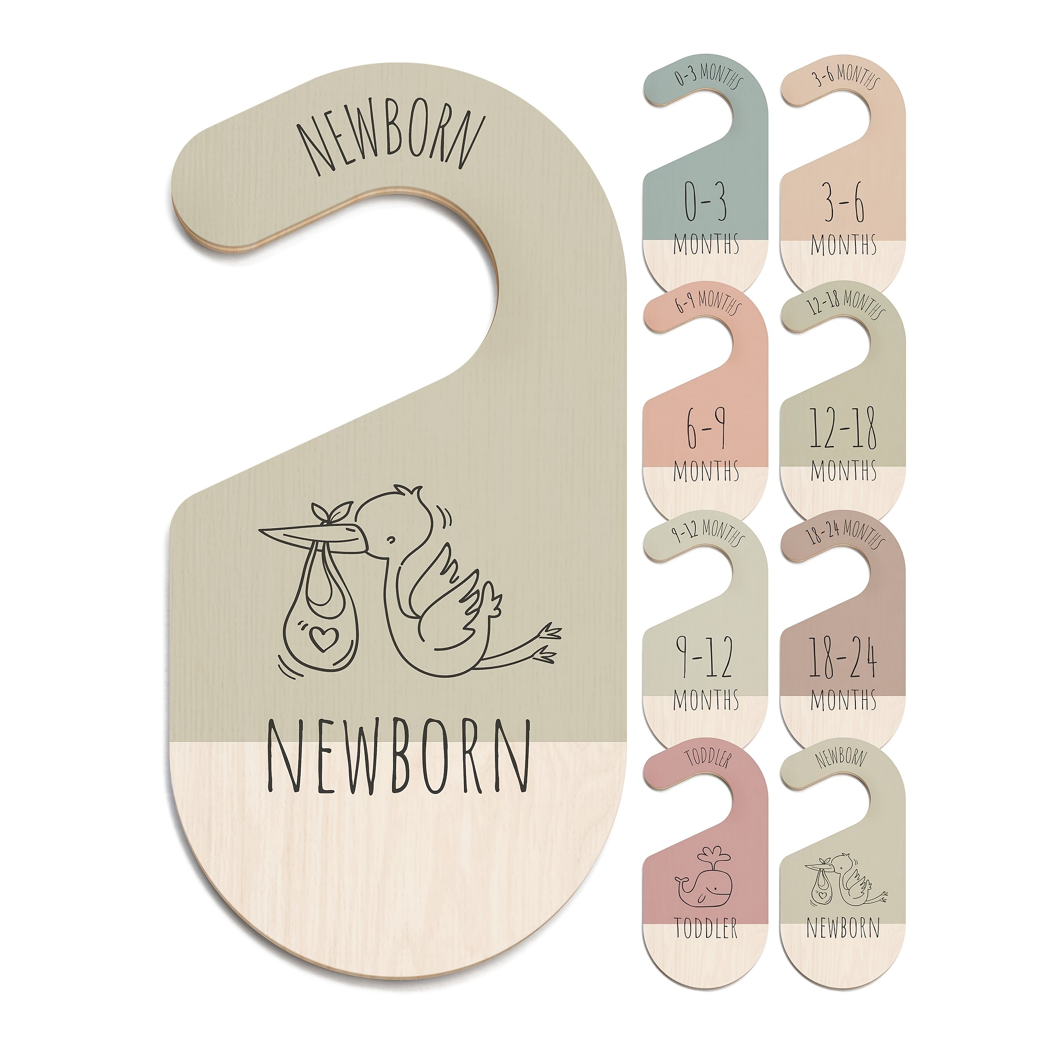 8pcs Wooden Wardrobe Divider Set, Lightweight Hanging Storage Rack - Ideal Room Decoration And Christening Gift